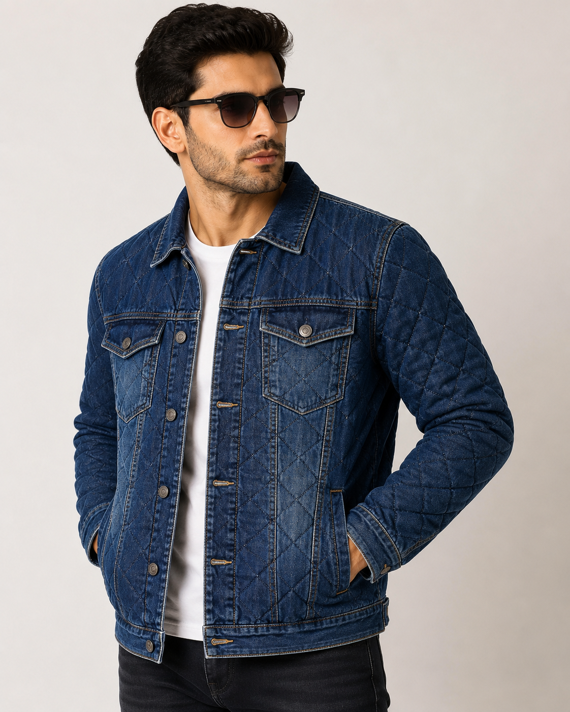 Men's Quilted Denim Jacket